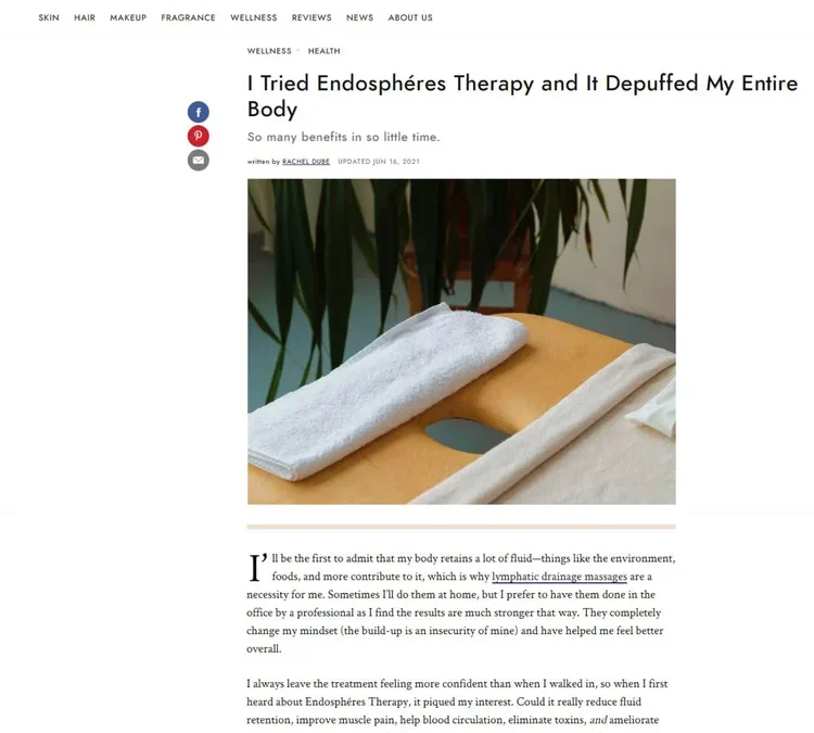 Byrdie: I Tried Endosphéres Therapy and It Depuffed My Entire Body