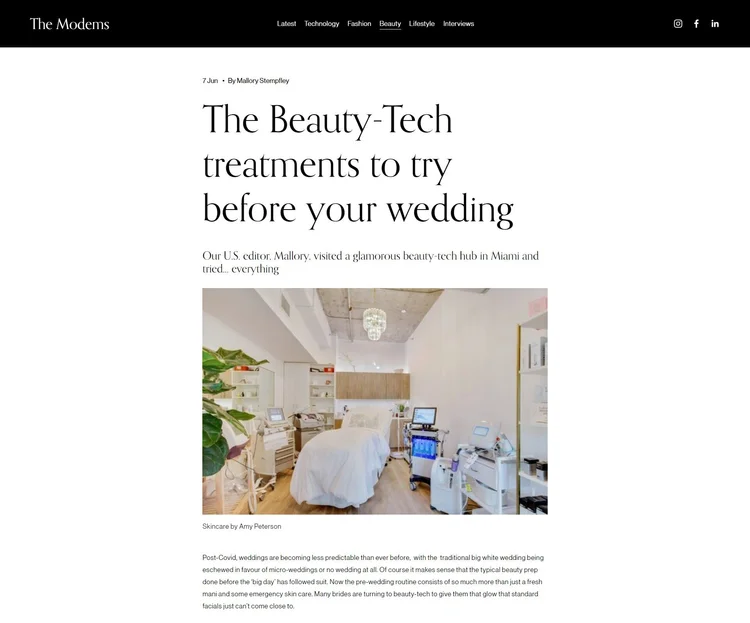 The Modems: The Beauty-Tech Treatments To Try Before Your Wedding